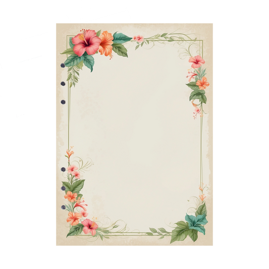 DIN A5 Ringbucheinlagen 6-fach Lochung mit Motiv | Bild Hibiskus 27