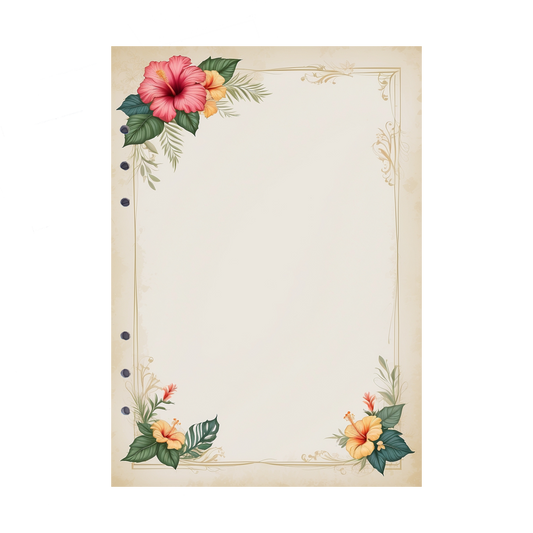 DIN A5 Ringbucheinlagen 6-fach Lochung mit Motiv | Bild Hibiskus 28