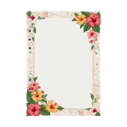 DIN A5 Ringbucheinlagen 6-fach Lochung mit Motiv | Bild Hibiskus 29