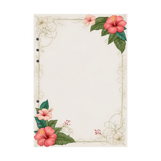 DIN A5 Ringbucheinlagen 6-fach Lochung mit Motiv | Bild Hibiskus 30