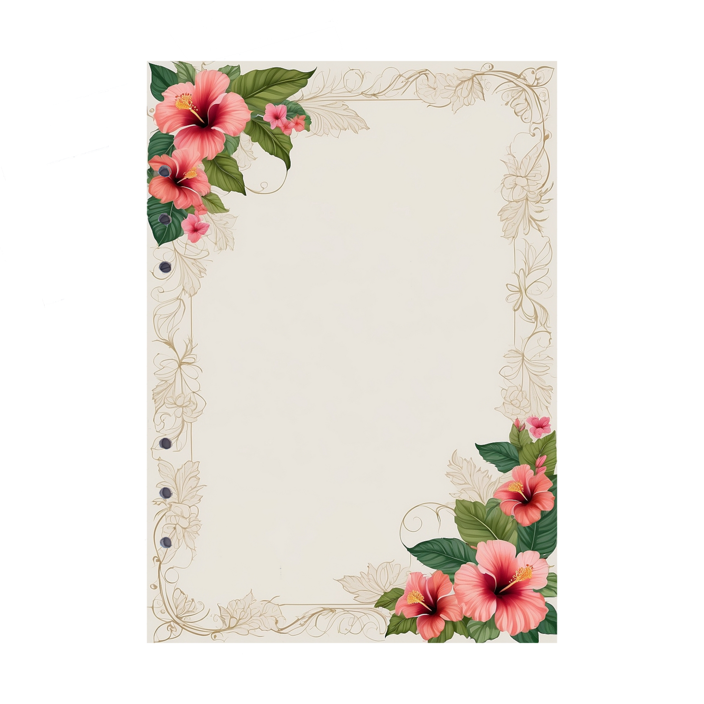 DIN A5 Ringbucheinlagen 6-fach Lochung mit Motiv | Bild Hibiskus 33