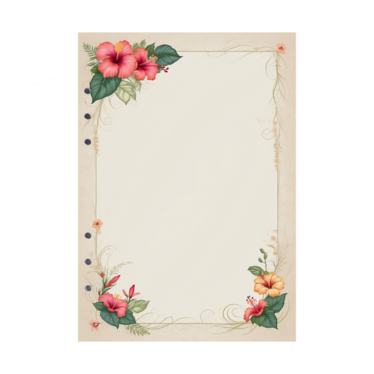 DIN A5 Ringbucheinlagen 6-fach Lochung mit Motiv | Bild Hibiskus 5