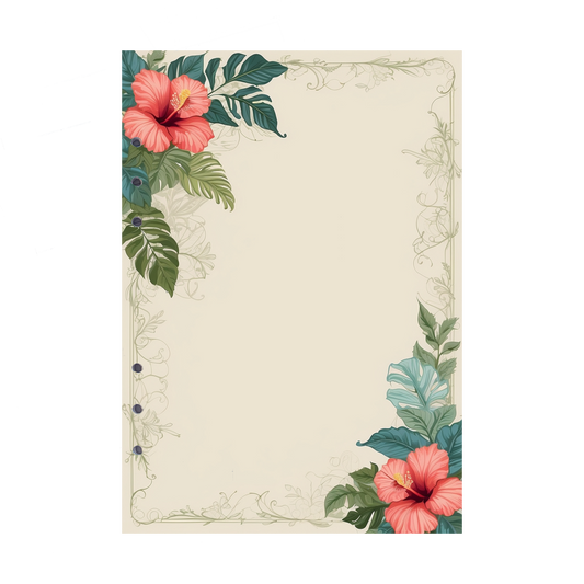 DIN A5 Ringbucheinlagen 6-fach Lochung mit Motiv | Bild Hibiskus 6