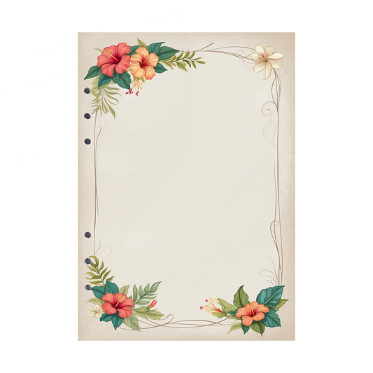 DIN A5 Ringbucheinlagen 6-fach Lochung mit Motiv | Bild Hibiskus 7