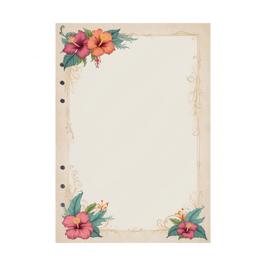 DIN A5 Ringbucheinlagen 6-fach Lochung mit Motiv | Bild Hibiskus 8