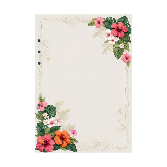 DIN A5 Ringbucheinlagen 6-fach Lochung mit Motiv | Bild Hibiskus 9