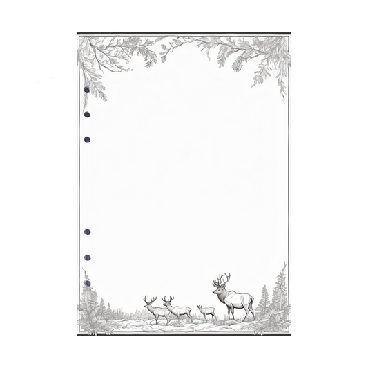 DIN A5 Ringbucheinlagen 6-fach Lochung mit Motiv | Bild Hirsch 1