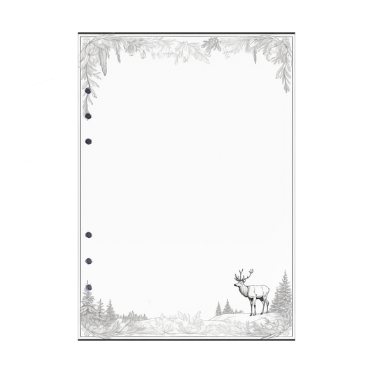 DIN A5 Ringbucheinlagen 6-fach Lochung mit Motiv | Bild Hirsch 3