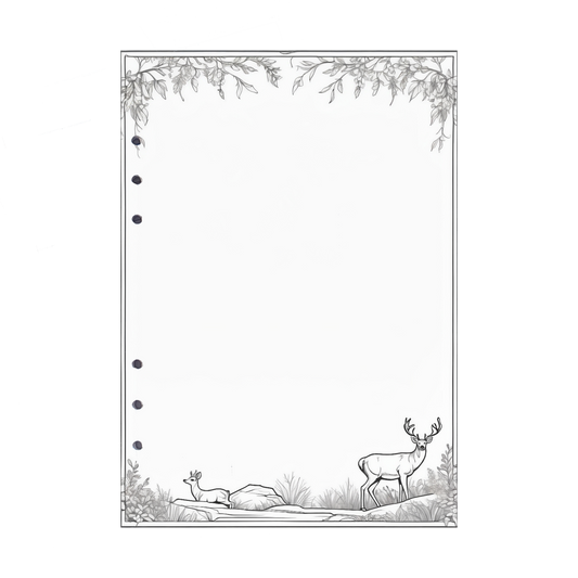 DIN A5 Ringbucheinlagen 6-fach Lochung mit Motiv | Bild Hirsch 4