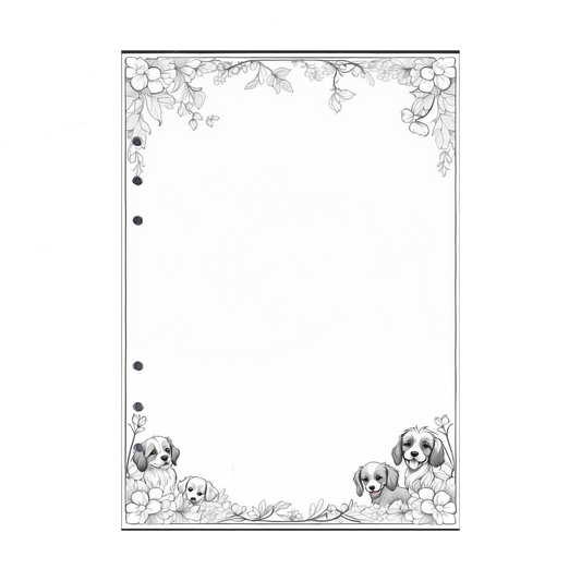 DIN A5 Ringbucheinlagen 6-fach Lochung mit Motiv | Bild Hund 1