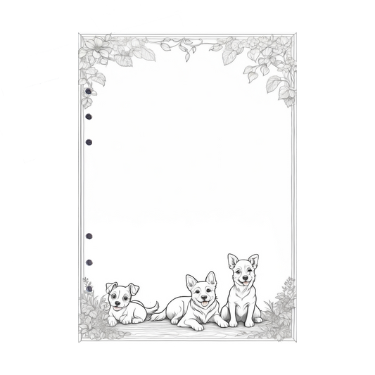 DIN A5 Ringbucheinlagen 6-fach Lochung mit Motiv | Bild Hund 2