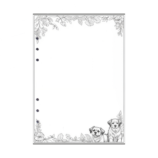 DIN A5 Ringbucheinlagen 6-fach Lochung mit Motiv | Bild Hund 3