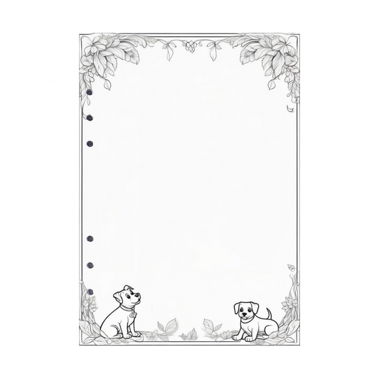 DIN A5 Ringbucheinlagen 6-fach Lochung mit Motiv | Bild Hund 4