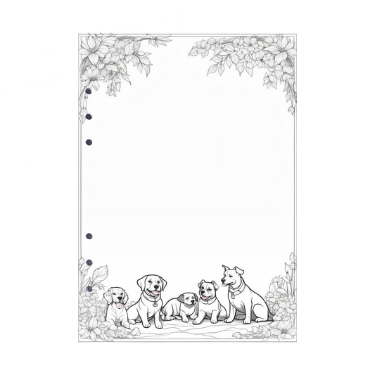 DIN A5 Ringbucheinlagen 6-fach Lochung mit Motiv | Bild Hund 5
