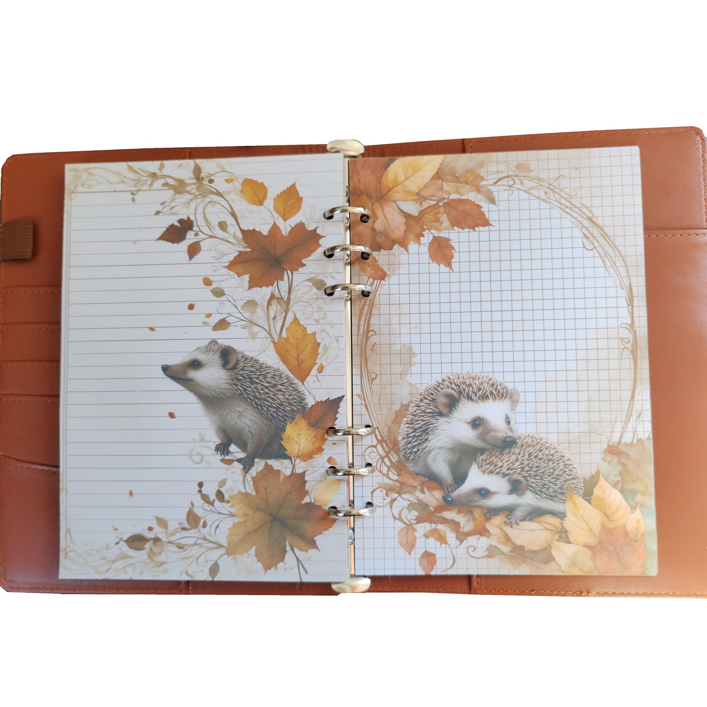 Autumn Breeze Ringbucheinlagen | Motiv-Inlays Igel | 50 Seiten | DIN A5/A6