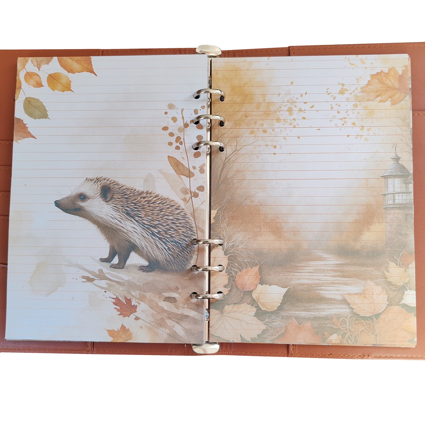 Autumn Breeze Ringbucheinlagen | Motiv-Inlays Igel | 50 Seiten | DIN A5/A6