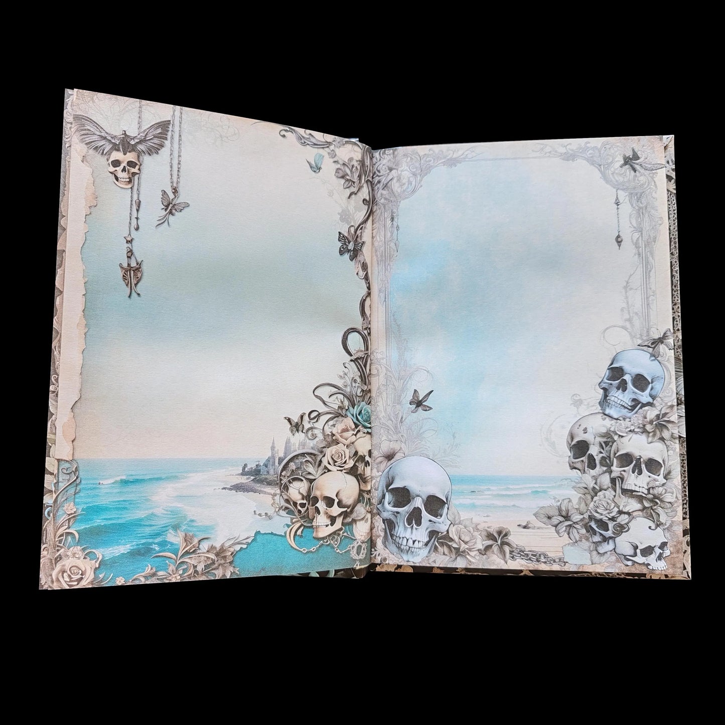 Illustriertes Notizbuch | Motiv Dark Caribbean | DIN A5 Hardcover | 160 Seiten