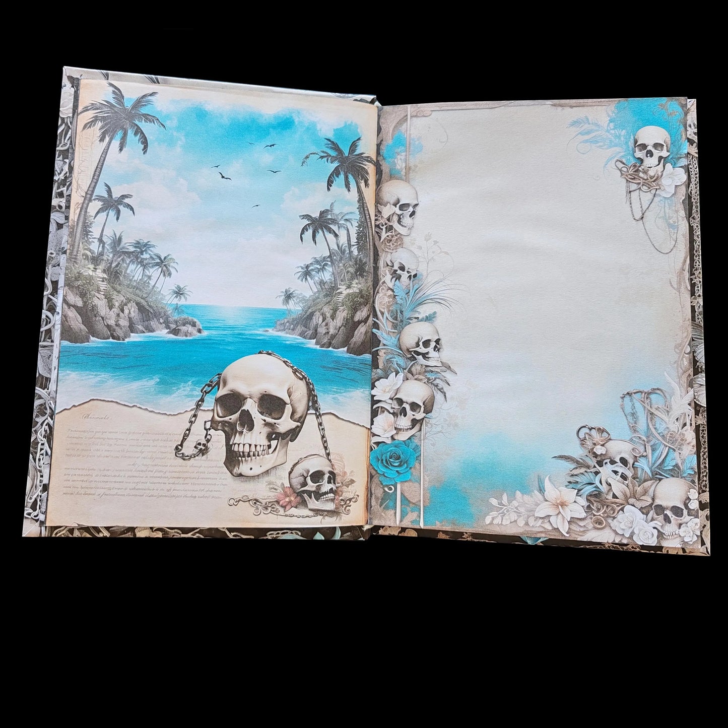 Illustriertes Notizbuch | Motiv Dark Caribbean | DIN A5 Hardcover | 160 Seiten