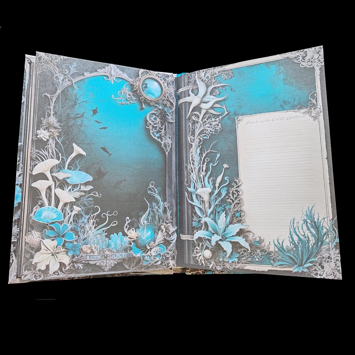 Illustriertes Notizbuch | Motiv Dark Ocean | DIN A5 Hardcover | 160 Seiten