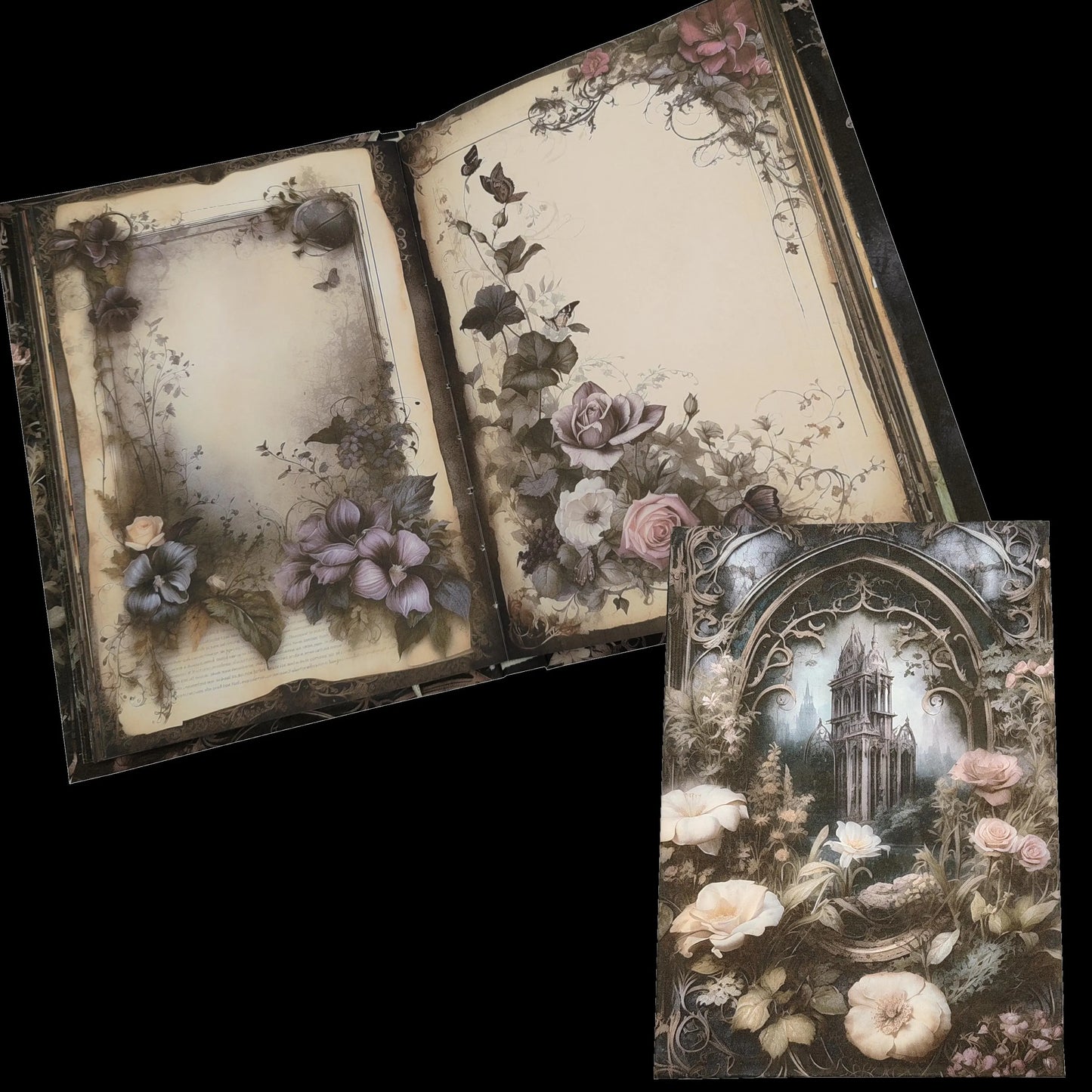 Illustriertes Notizbuch | Motiv Gothic Garden | DIN A5 Hardcover | 160 Seiten