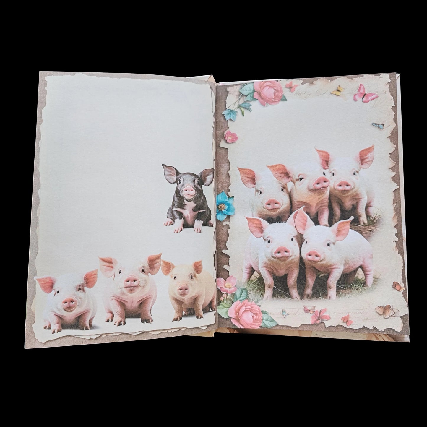 Illustriertes Notizbuch | Motiv Lucky Piglets | DIN A5 Hardcover | 160 Seiten