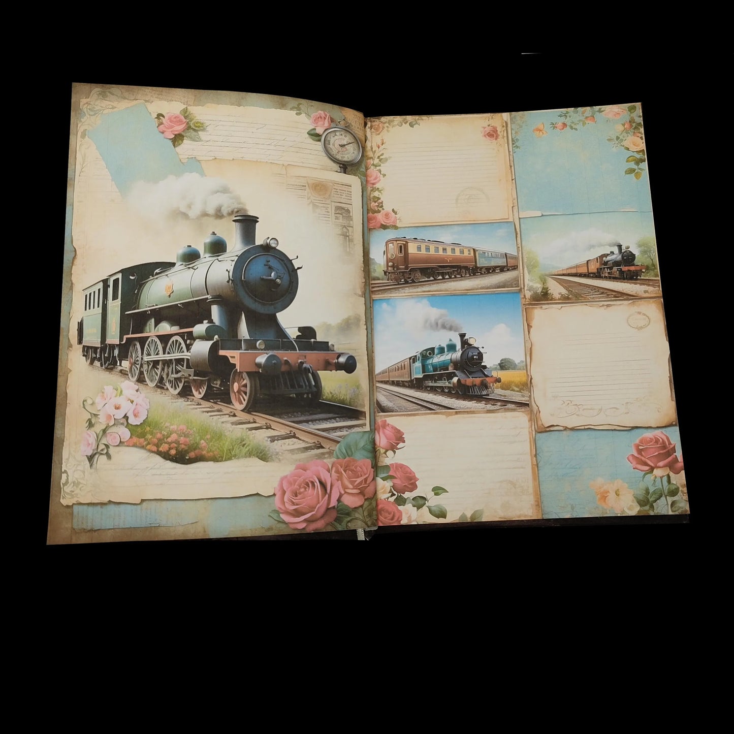 Illustriertes Notizbuch | Motiv Railway Romance | DIN A5 Hardcover | 160 Seiten