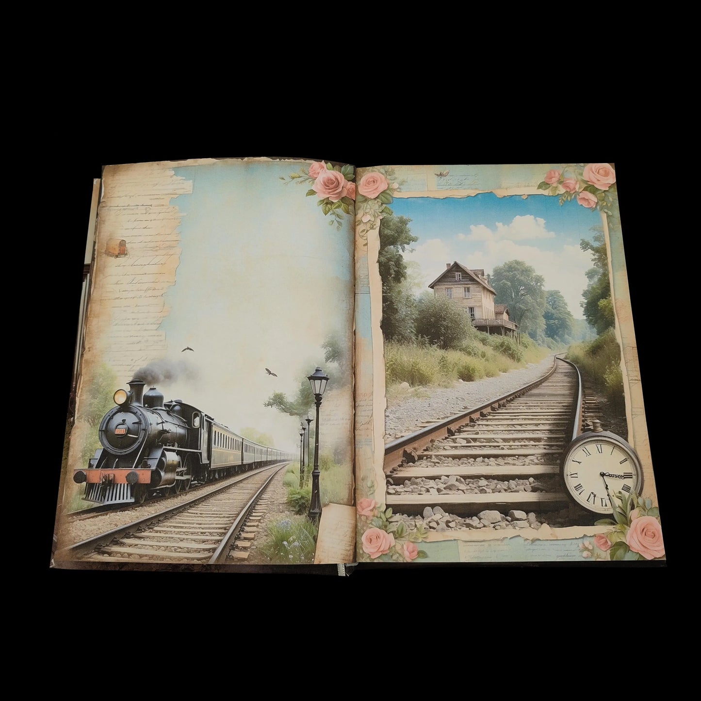 Illustriertes Notizbuch | Motiv Railway Romance | DIN A5 Hardcover | 160 Seiten
