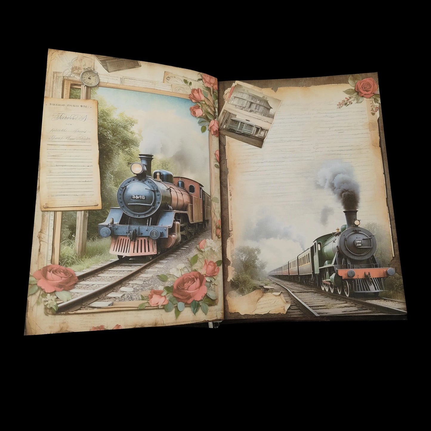 Illustriertes Notizbuch | Motiv Railway Romance | DIN A5 Hardcover | 160 Seiten