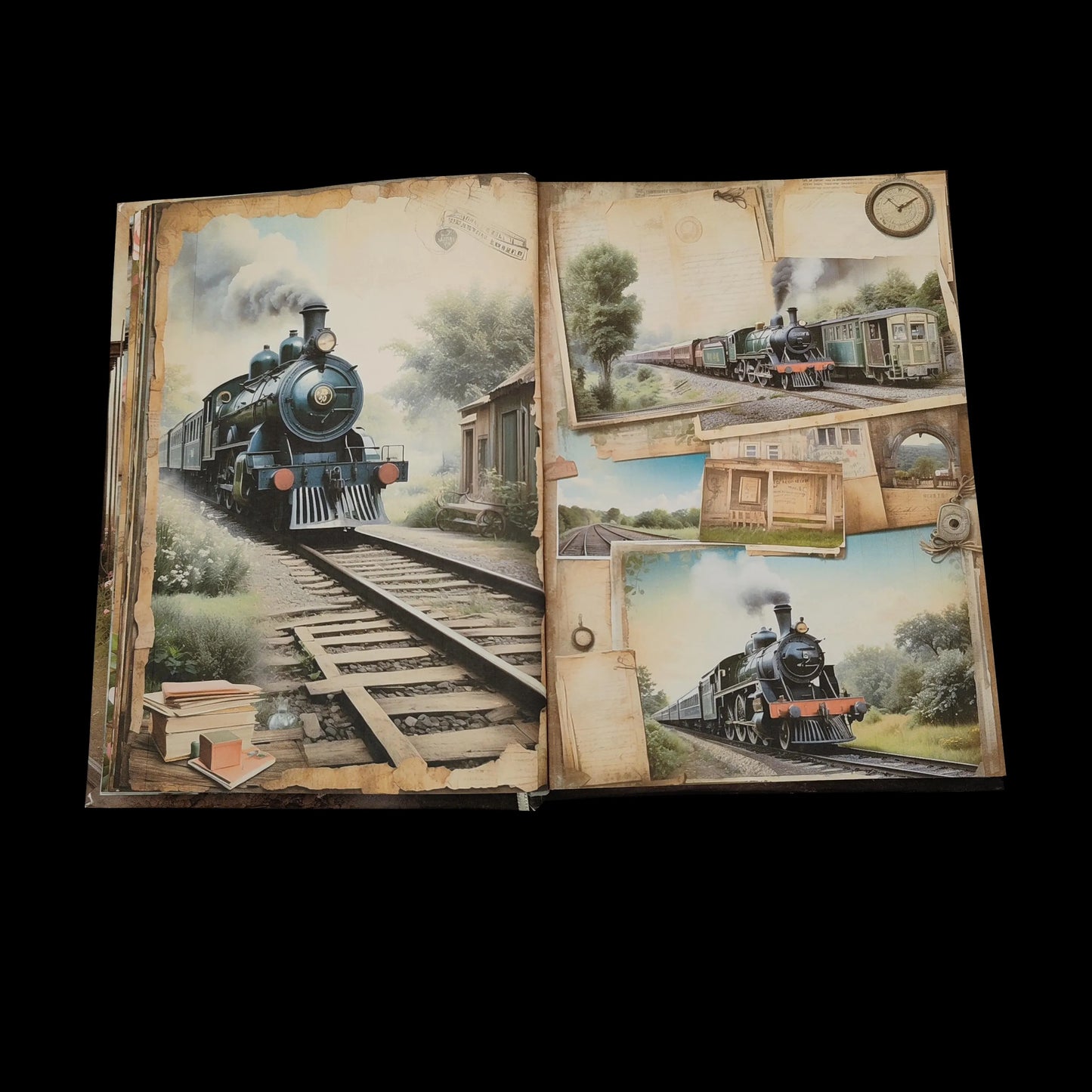 Illustriertes Notizbuch | Motiv Railway Romance | DIN A5 Hardcover | 160 Seiten