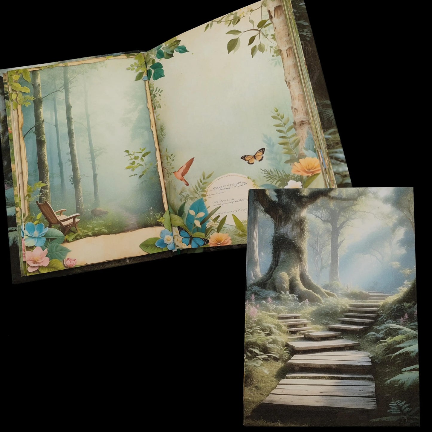 Illustriertes Notizbuch | Motiv Relaxing Forest | DIN A5 Hardcover | 160 Seiten