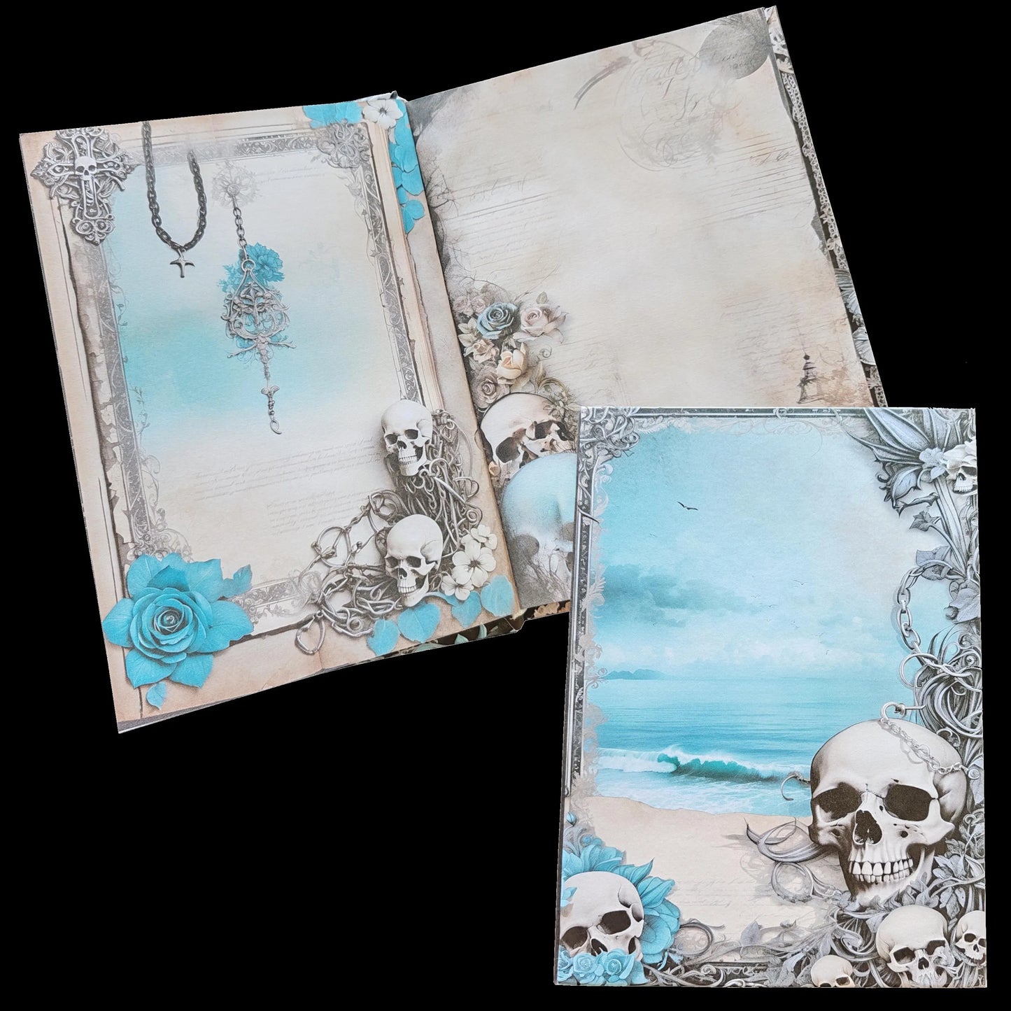 Illustriertes Notizbuch | Motiv Dark Caribbean | DIN A5 Hardcover | 160 Seiten