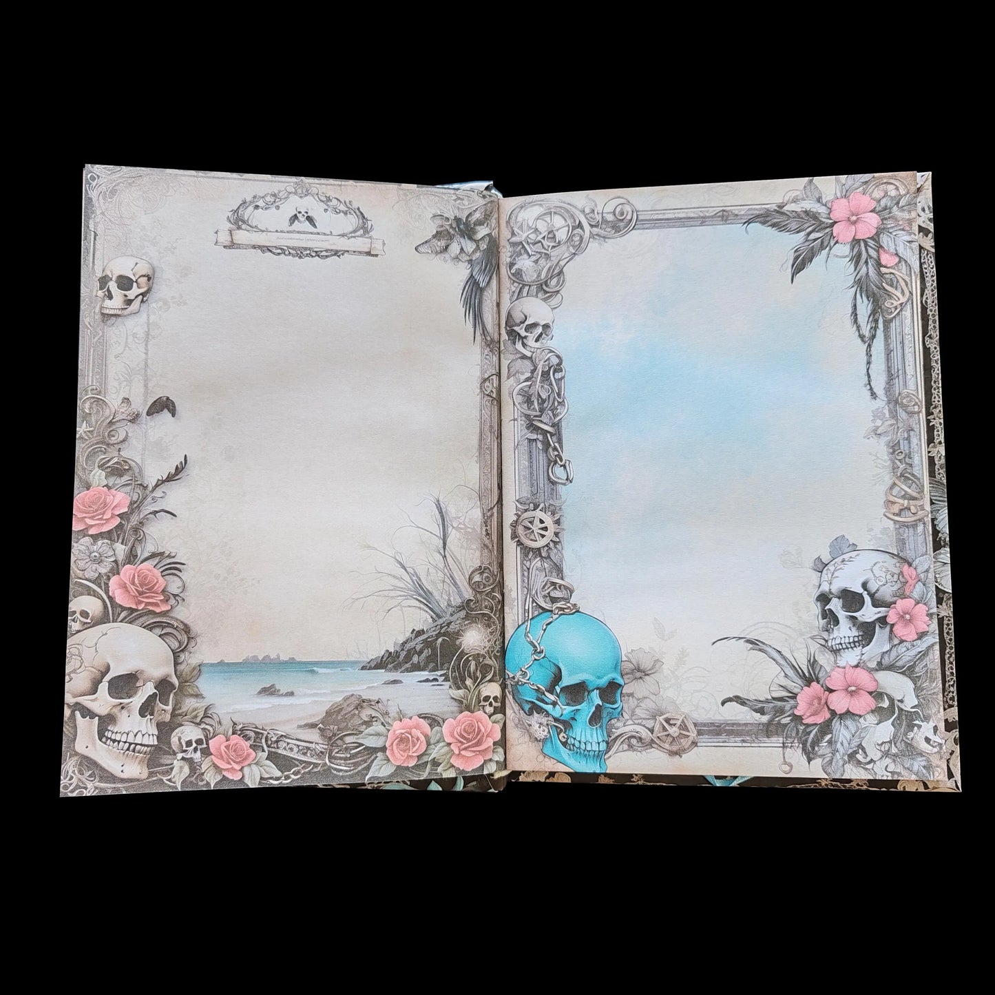 Illustriertes Notizbuch | Motiv Dark Caribbean | DIN A5 Hardcover | 160 Seiten