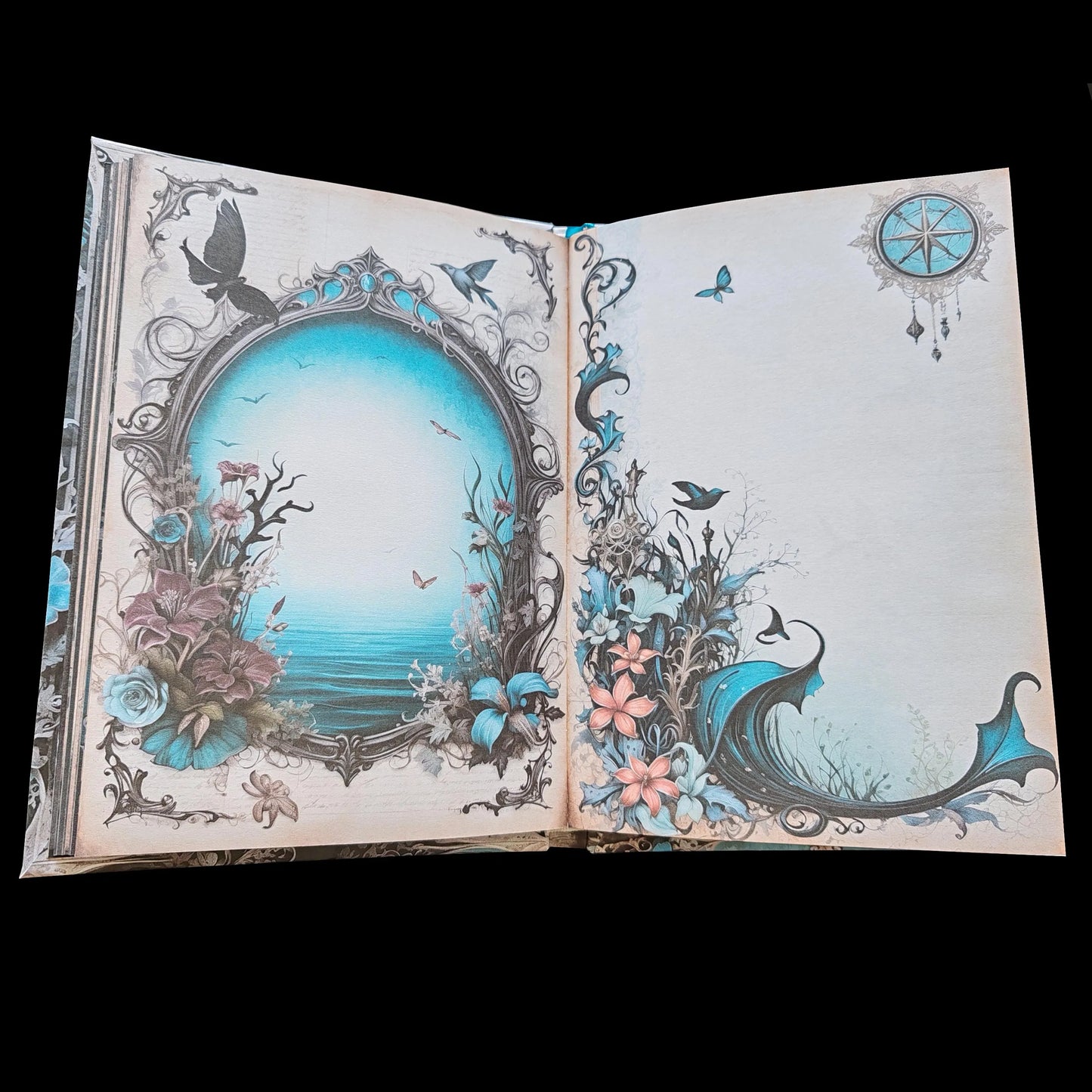 Illustriertes Notizbuch | Motiv Dark Ocean | DIN A5 Hardcover | 160 Seiten