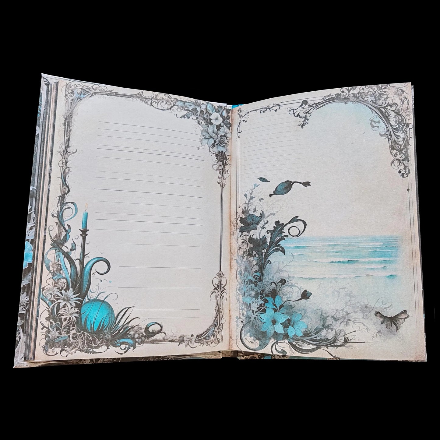 Illustriertes Notizbuch | Motiv Dark Ocean | DIN A5 Hardcover | 160 Seiten