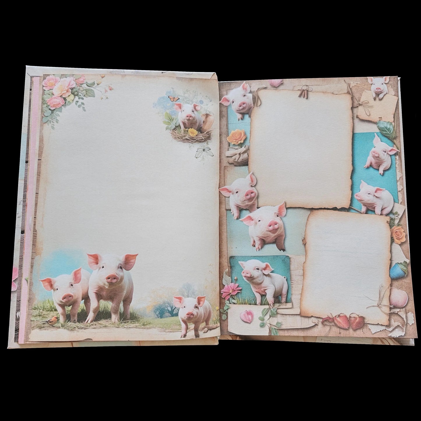 Illustriertes Notizbuch | Motiv Lucky Piglets | DIN A5 Hardcover | 160 Seiten