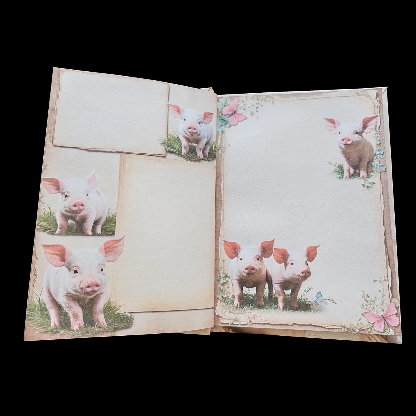 Illustriertes Notizbuch | Motiv Lucky Piglets | DIN A5 Hardcover | 160 Seiten