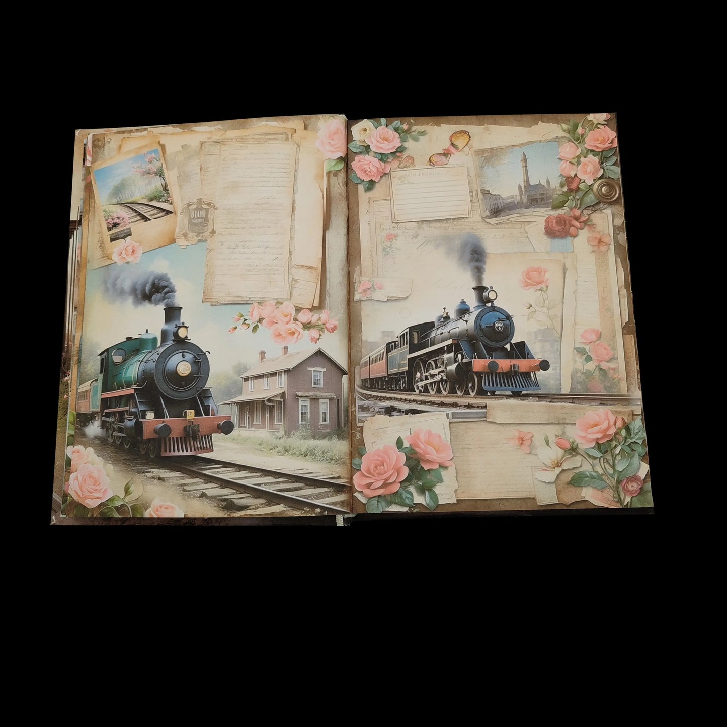 Illustriertes Notizbuch | Motiv Railway Romance | DIN A5 Hardcover | 160 Seiten