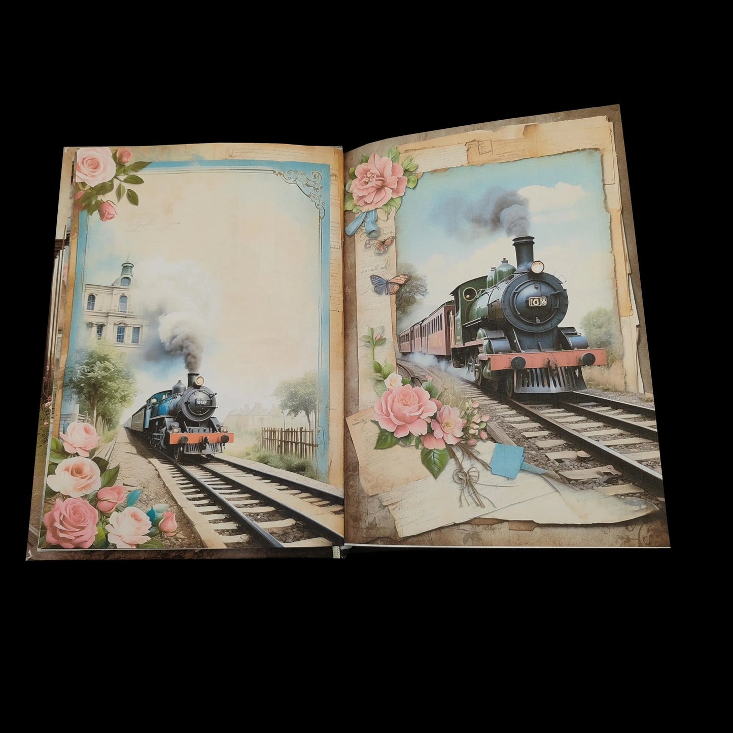 Illustriertes Notizbuch | Motiv Railway Romance | DIN A5 Hardcover | 160 Seiten