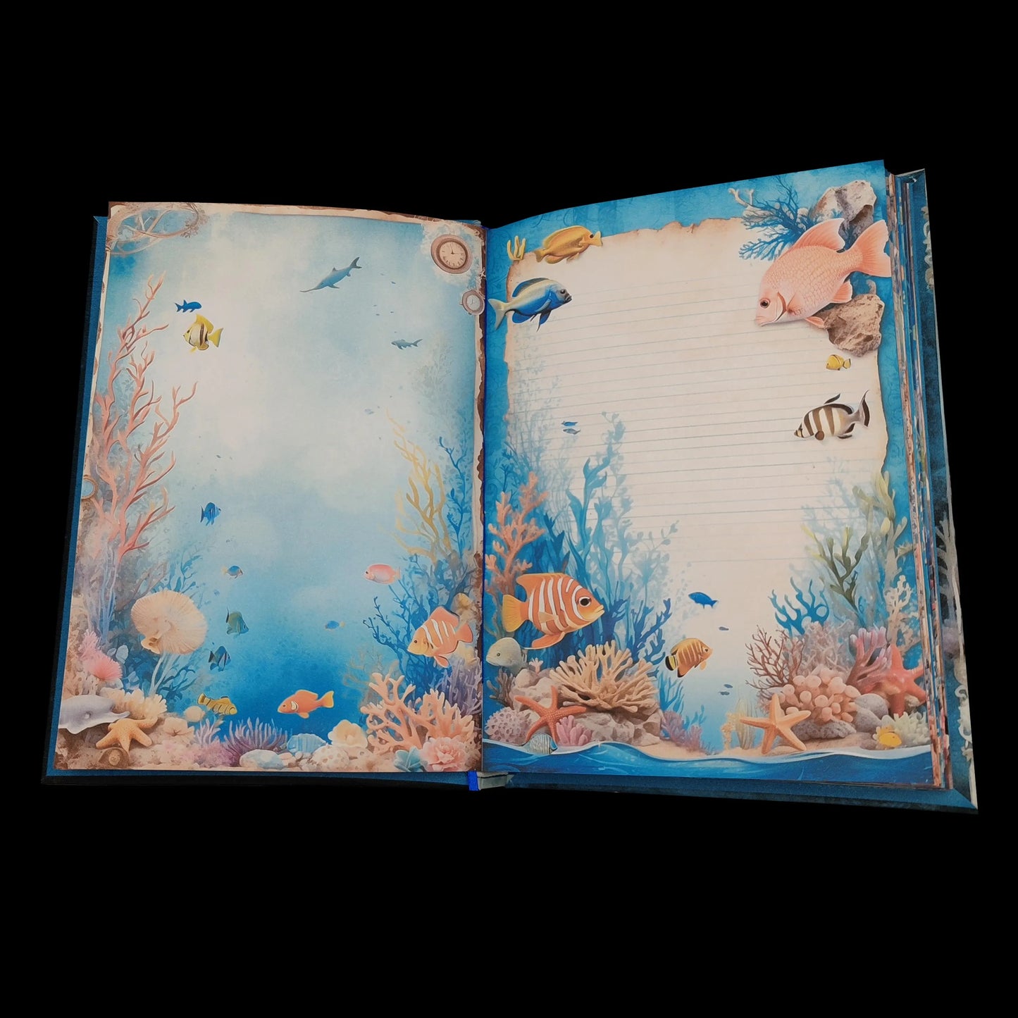 Illustriertes Notizbuch | Motiv Underwater World | DIN A5 Hardcover | 160 Seiten