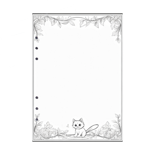 DIN A5 Ringbucheinlagen 6-fach Lochung mit Motiv | Bild Katze 1