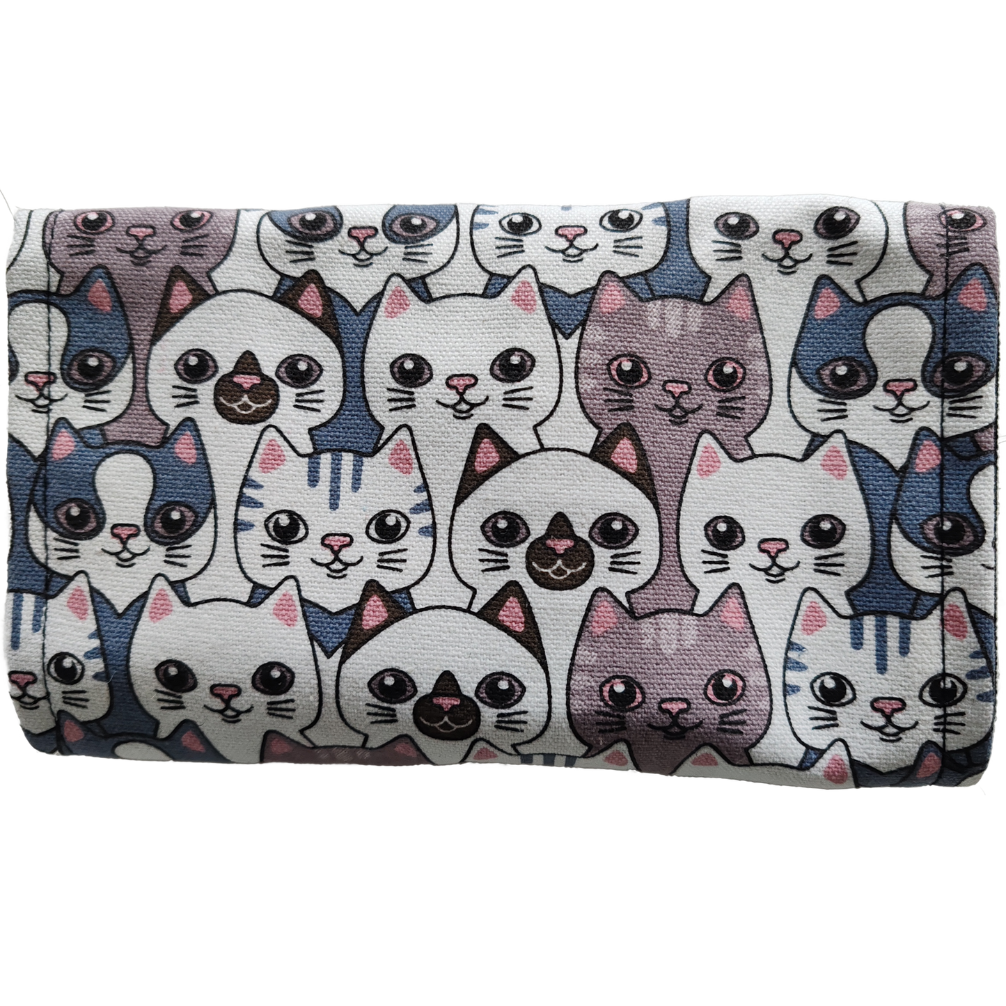 Federmäppchen | Katzen-Design | Canvas | 48 Stiftplätze | Einrollbar