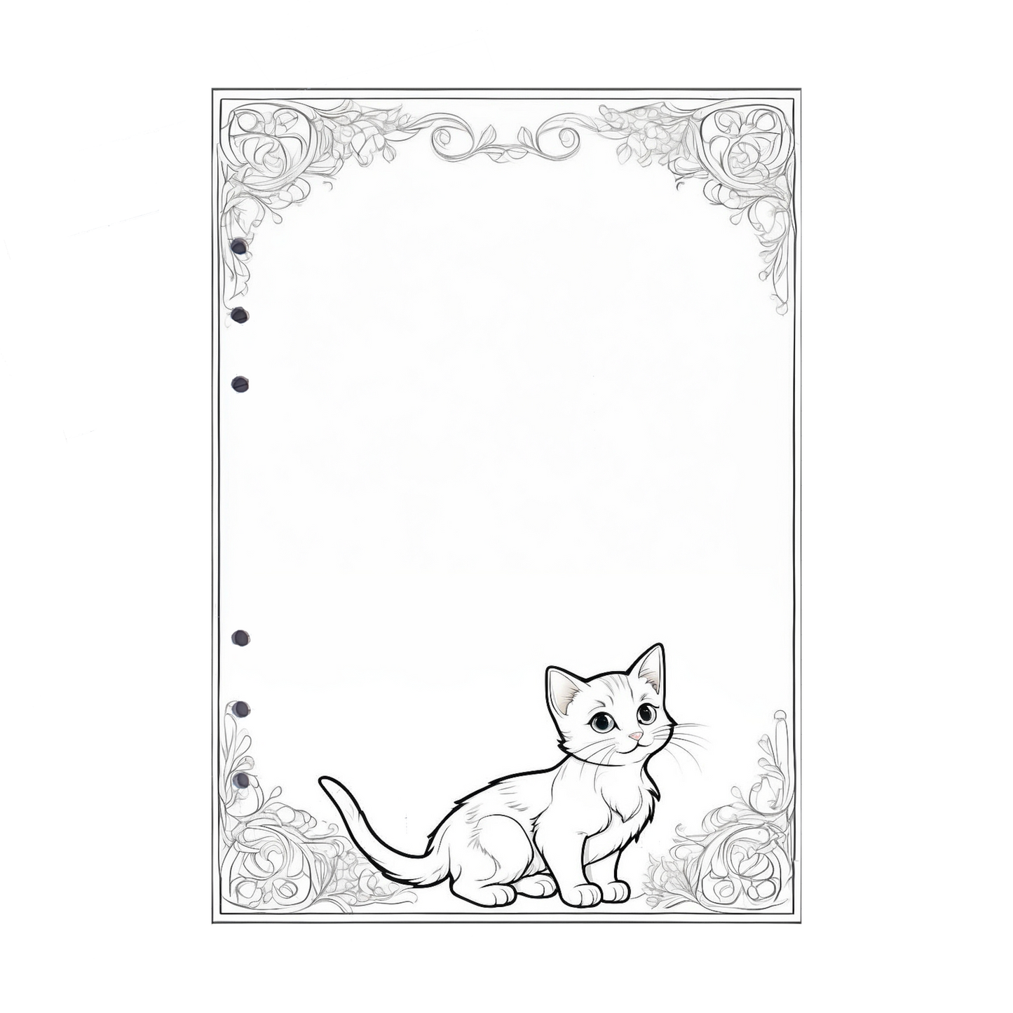 DIN A5 Ringbucheinlagen 6-fach Lochung mit Motiv | Bild Katze 2