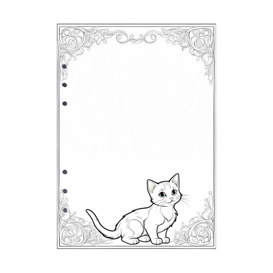 DIN A5 Ringbucheinlagen 6-fach Lochung mit Motiv | Bild Katze 2