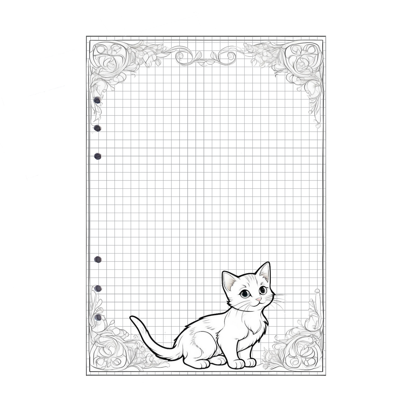 DIN A5 Ringbucheinlagen 6-fach Lochung mit Motiv | Bild Katze 2