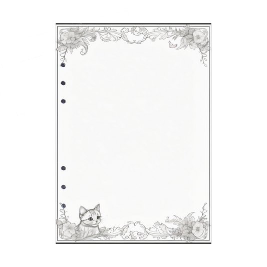 DIN A5 Ringbucheinlagen 6-fach Lochung mit Motiv | Bild Katze 3