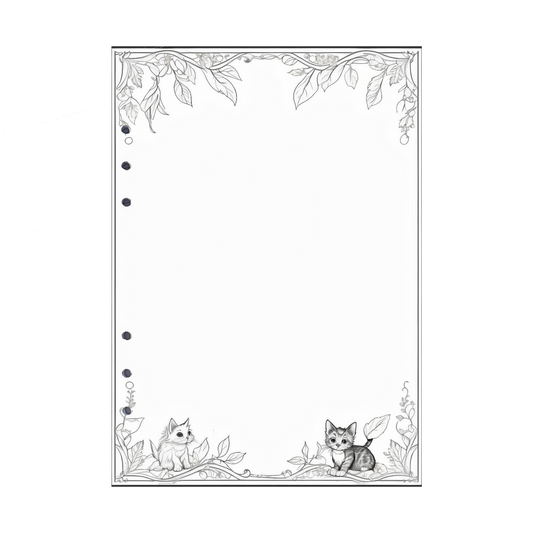 DIN A5 Ringbucheinlagen 6-fach Lochung mit Motiv | Bild Katze 4