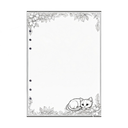 DIN A5 Ringbucheinlagen 6-fach Lochung mit Motiv | Bild Katze 5