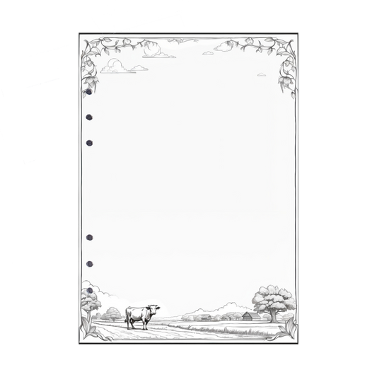 DIN A5 Ringbucheinlagen 6-fach Lochung mit Motiv | Bild Kuh 1