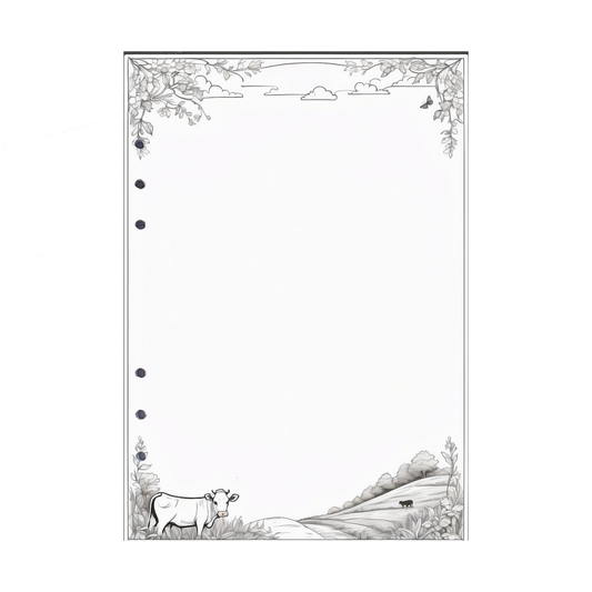 DIN A5 Ringbucheinlagen 6-fach Lochung mit Motiv | Bild Kuh 3