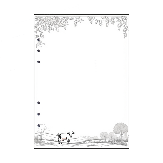 DIN A5 Ringbucheinlagen 6-fach Lochung mit Motiv | Bild Kuh 4